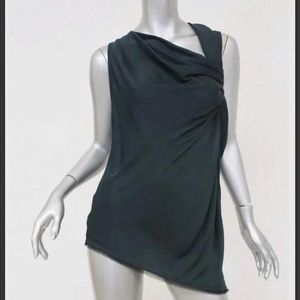 🛍 Helmut Lang Silk Drape Asymmetrical Top